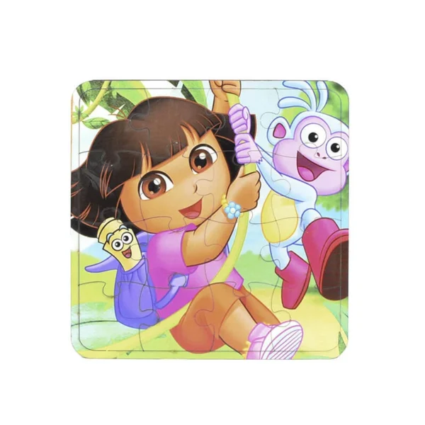 Dora Puzzle Toy With 16 pcs For Unisex Children 22*22*.05 - Multicolor