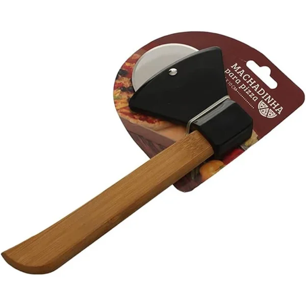Wood hand pizza cutter knife