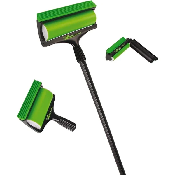 Rollie Genie 3Pcs Set Reusable Lint Roller, Washable Sticky Dust Cob, Web Remover