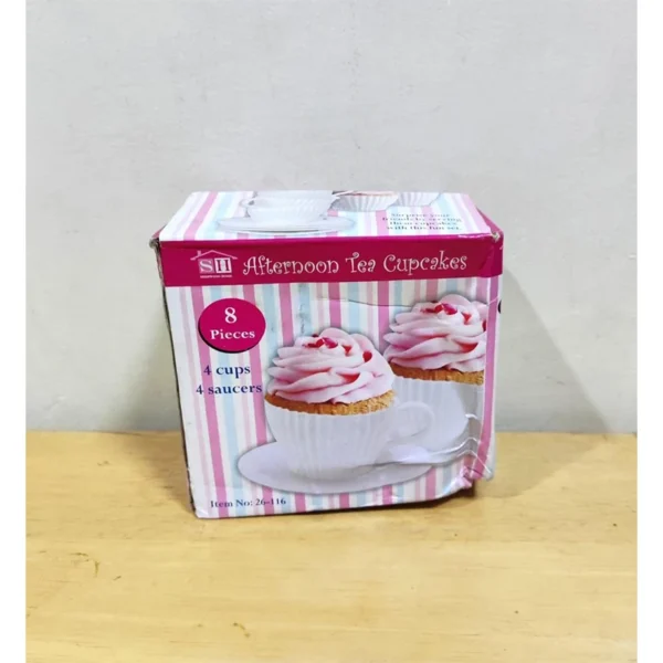 Afternoon tea cupcakes set of 4 cups  4 saucers