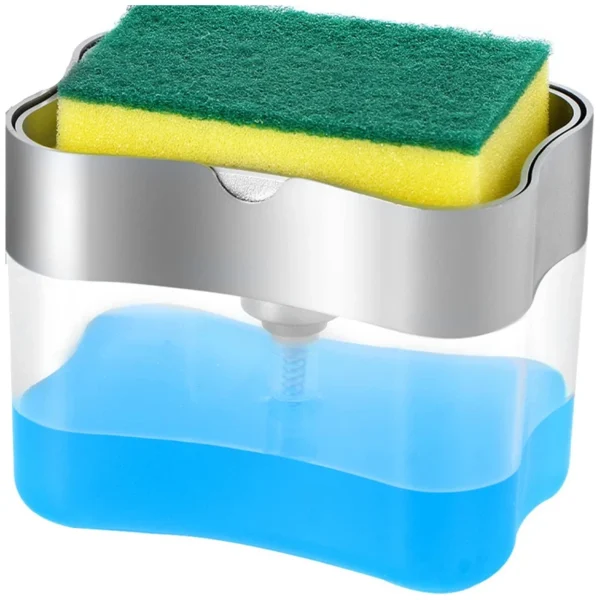 Soap pump dispenser and sponge holder