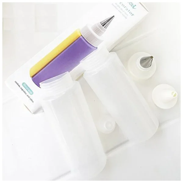 Sunshine Double Decorator Stainless Steel Nozzle Pastry Cake Cookies Decorative Icing Bottle