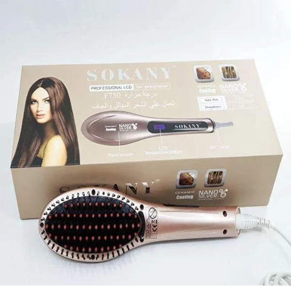 Sokany SK-1006 – فرشاة كهربائية لفرد الشعر مع شاشة LCD