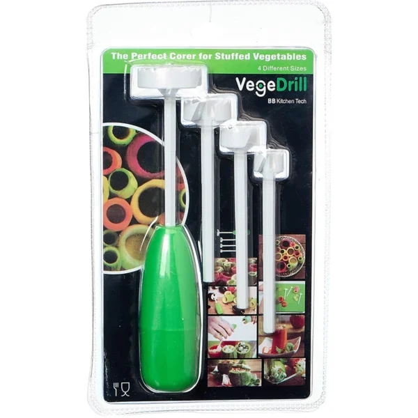 Vega Drill Plastic Corer Set Of 4 Pieces With Different Sizes For Vegetable