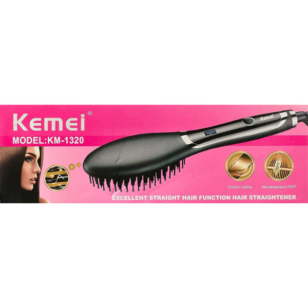 فرشاة فرد الشعر KEMEI KM-1320 - للحصول على شعر مستقيم وأنيق