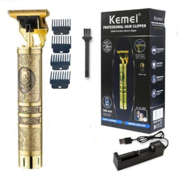 ماكينة قص الشعر Kemei - موديل KM-228، باللون الذهبي